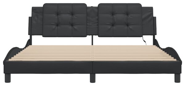 Okvir kreveta s LED-om bez madraca Zadar crni 180 x 200 cm - Crna / 180 x 200 cm