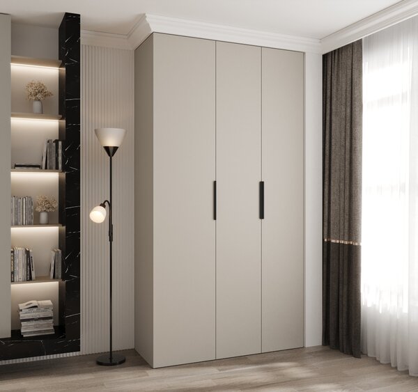 Ormar za garderobu 130 cm Carmela 40-4 (kašmir + crna)