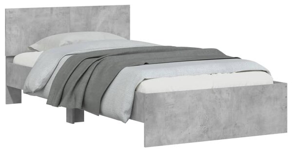 Okvir kreveta s uzglavljem LED siva boja betona 100 x 200 cm - Siva / 100 x 200 cm