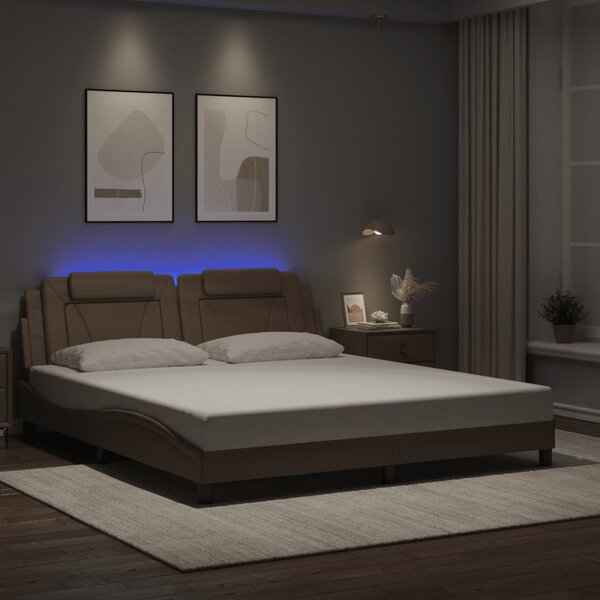 Okvir kreveta Viana s LED-om bez madracaboja cappuccina 180 x 200 cm - Smeđa / 180 x 200 cm