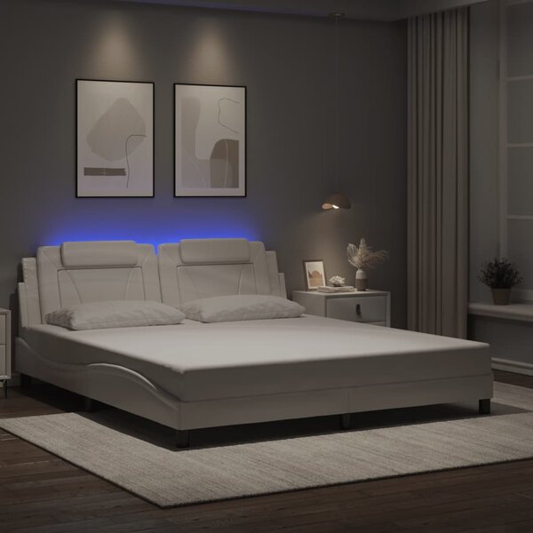 Okvir kreveta Viana s LED-om bez madraca bijeli 180x200 cm - Bijela / 180 x 200 cm