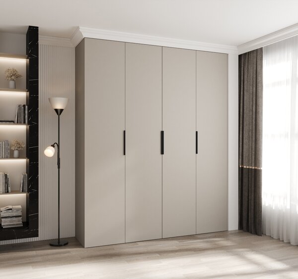 Ormar za garderobu 200 cm Carmela 50-4 (kašmir + crna)