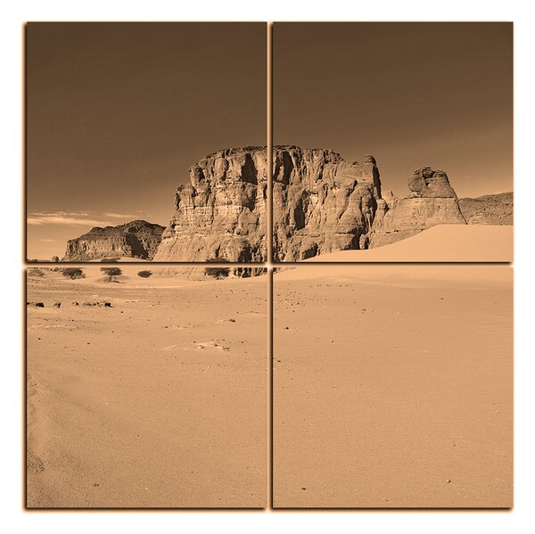 Slika na platnu - Cesta u pustinji - kvadrat 3129FE (60x60 cm)