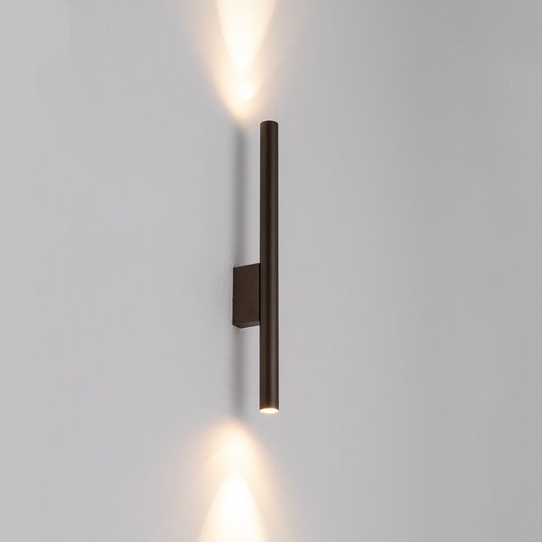 Nowodvorski Lighting Zidna svjetiljka Laser, smeđa, metalna, visina 40 cm, G9, prigušiva, Smeđa / hrđa, Dnevni boravak/blagovaonica, Metal