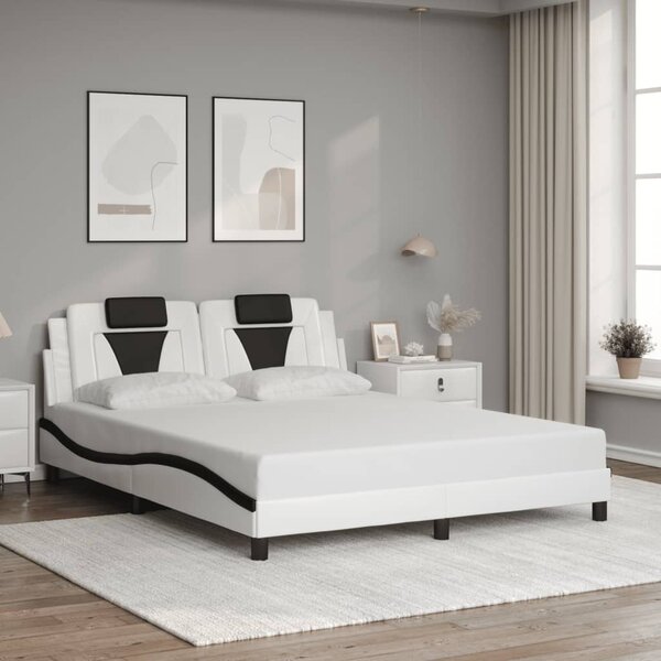 Okvir kreveta Viana s LED-om bez madracabijelo-crni 160 x 200 cm - Bijela / 160 x 200 cm