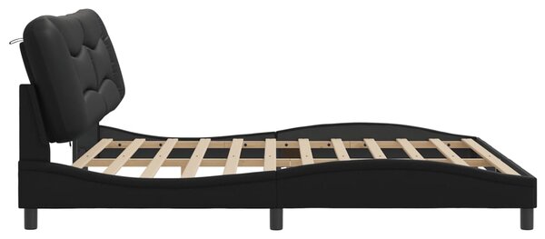 Okvir kreveta s LED-om bez madraca Hvar crni 200 x 200 cm - Crna / 200 x 200 cm