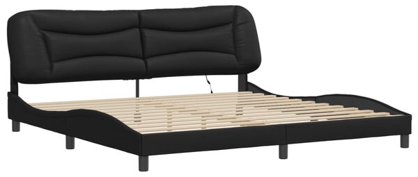 Okvir kreveta s LED-om bez madraca Hvar crni 200 x 200 cm - Crna / 200 x 200 cm