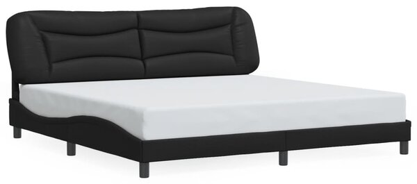 Okvir kreveta s LED-om bez madraca Hvar crni 200 x 200 cm - Crna / 200 x 200 cm