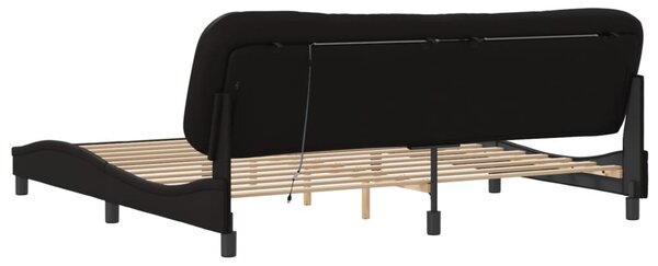 Okvir kreveta s LED-om bez madraca Hvar crni 200 x 200 cm - Crna / 200 x 200 cm