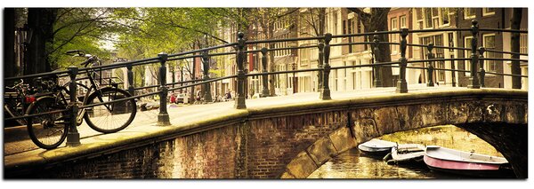Slika na platnu - Romantični most preko kanala - panorama 5137A (105x35 cm)