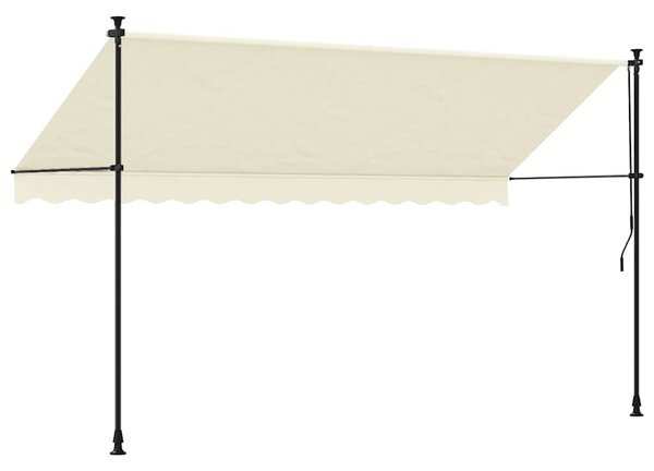 Tenda na uvlačenje krem 350 x 150 cm od tkanine i čelika - Krema / 350 x 150 cm