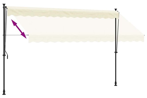 Tenda na uvlačenje krem 350 x 150 cm od tkanine i čelika - Krema / 350 x 150 cm
