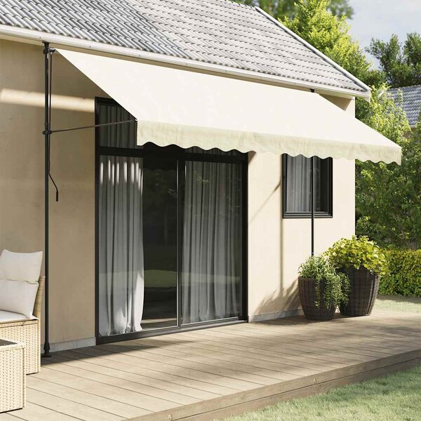 Tenda na uvlačenje krem 350 x 150 cm od tkanine i čelika - Krema / 350 x 150 cm