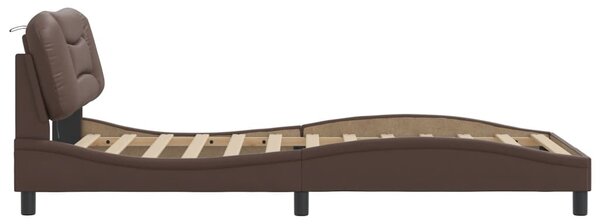 Okvir kreveta s LED-om bez madraca Hvar smeđi 100 x 200 cm - Smeđa / 100 x 200 cm