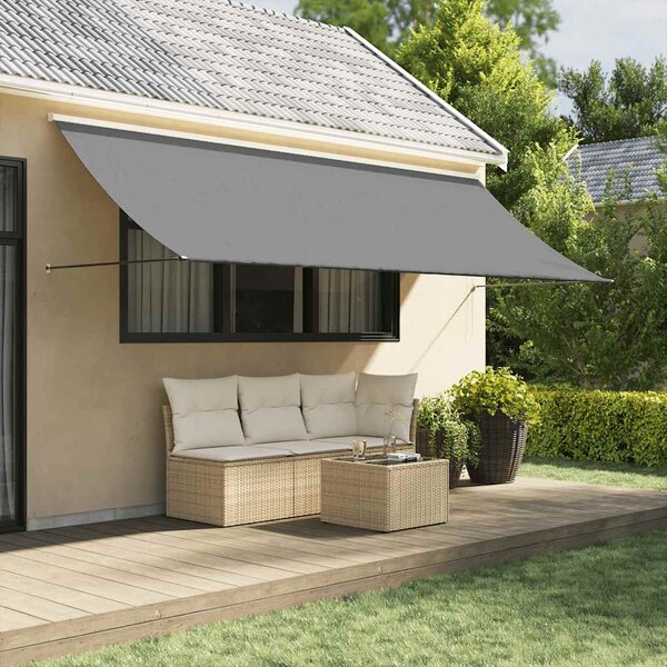Tenda na uvlačenje antracit 350 x 150 cm od tkanine i čelika - Antracitno siva / 350 x 150 cm