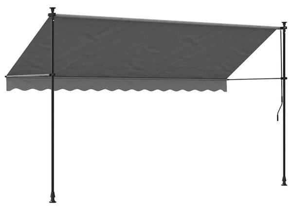 Tenda na uvlačenje antracit 350 x 150 cm od tkanine i čelika - Antracitno siva / 350 x 150 cm