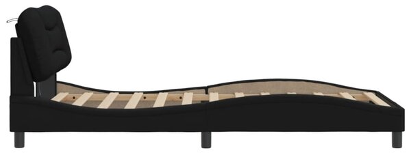 Okvir kreveta s LED-om bez madraca Hvar crni 100x200 cm od tkanine - Crna / 100 x 200 cm