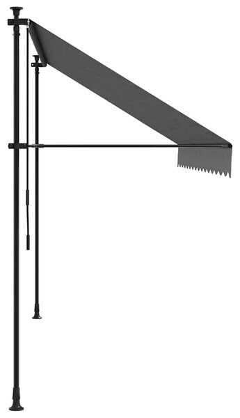 Tenda na uvlačenje antracit 350 x 150 cm od tkanine i čelika - Antracitno siva / 350 x 150 cm