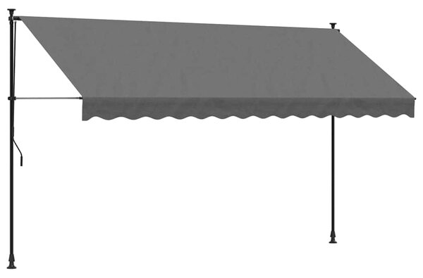 Tenda na uvlačenje antracit 350 x 150 cm od tkanine i čelika - Antracitno siva / 350 x 150 cm