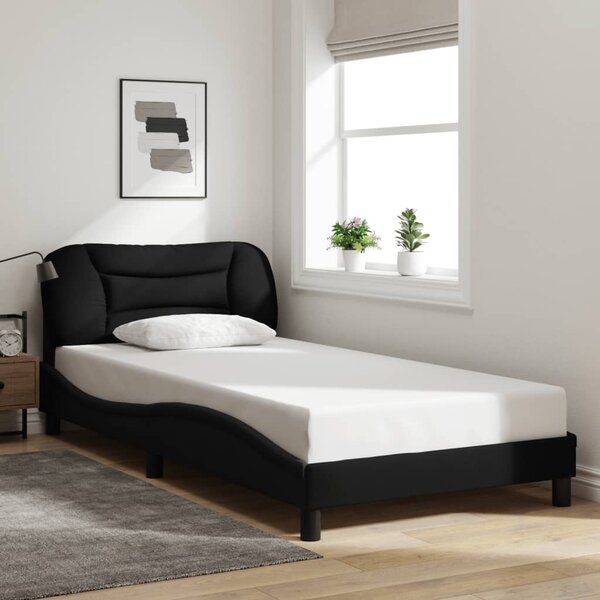 Okvir kreveta s LED-om bez madraca Hvar crni 100x200 cm od tkanine - Crna / 100 x 200 cm
