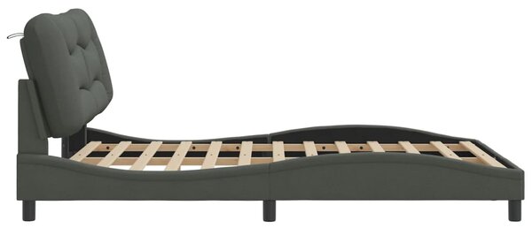 Okvir kreveta s LED-om bez madraca Hvar 140 x 190 cm od tkanine - Siva / 140 x 190 cm