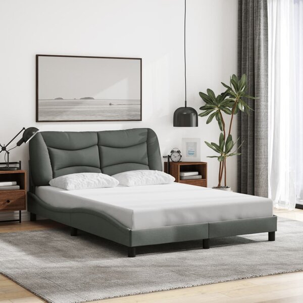 Okvir kreveta s LED-om bez madraca Hvar 140 x 190 cm od tkanine - Siva / 140 x 190 cm