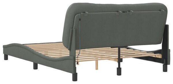Okvir kreveta s LED-om bez madraca Hvar 140 x 190 cm od tkanine - Siva / 140 x 190 cm