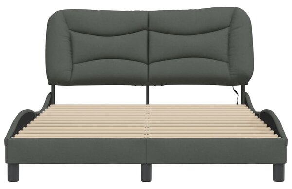 Okvir kreveta s LED-om bez madraca Hvar 140 x 190 cm od tkanine - Siva / 140 x 190 cm