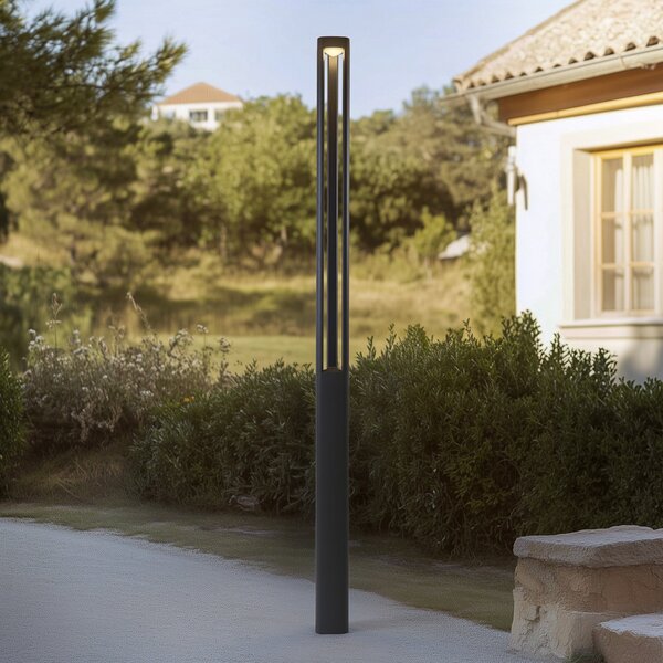 Lucande LED vanjska svjetiljka Pirron, 230 cm, antracit, IP65, Crno, Aluminij