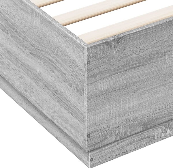 Okvir kreveta boja hrasta 160 x 200 cm od konstruiranog drva - Siva / 160 x 200 cm