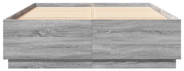 Okvir kreveta boja hrasta 160 x 200 cm od konstruiranog drva - Siva / 160 x 200 cm