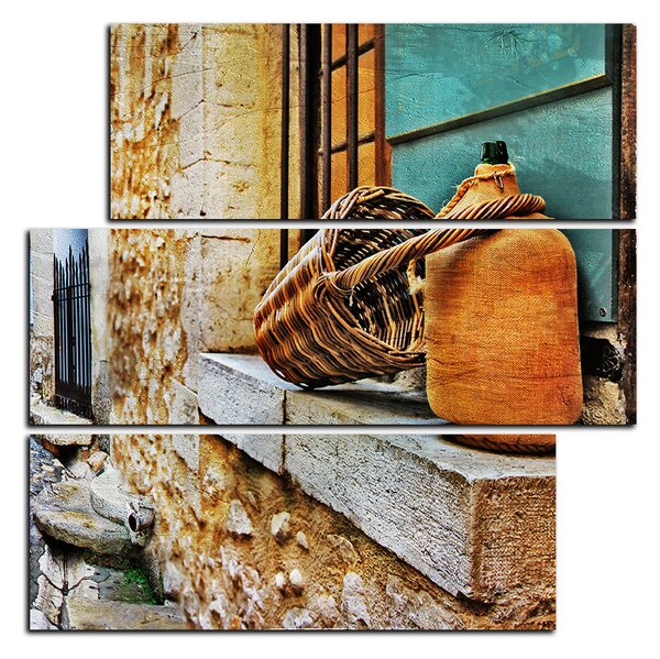 Slika na platnu - Stara mediteranska ulica - kvadrat 3151D (75x75 cm)