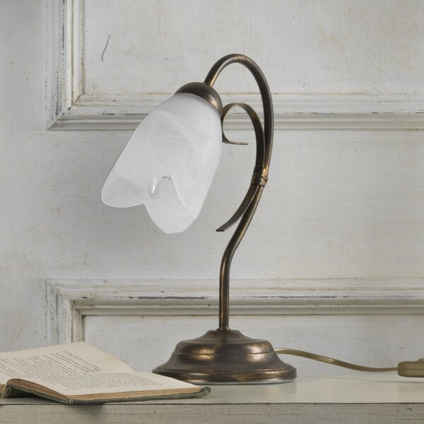 Odino stolna lampa, jedna žarulja, brončana boja, metal, staklo