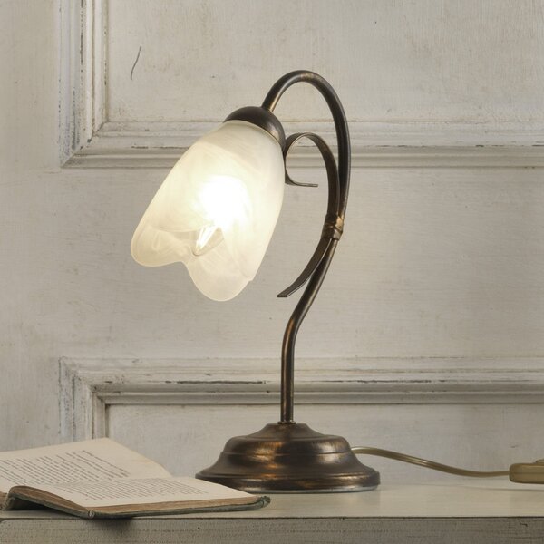 Odino stolna lampa, jedna žarulja, brončana boja, metal, staklo