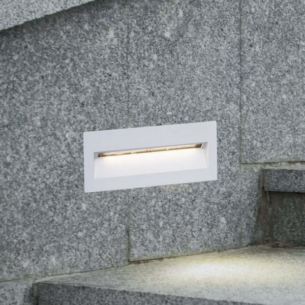 Lucande LED ugradna zidna svjetiljka Loya, 23 x 8 cm, bijela, IP54, Bijela, Aluminij