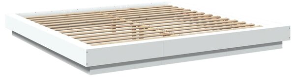Okvir kreveta LED bijeli 200 x 200 cm konstruirano drvo - Bijela / 200 x 200 cm