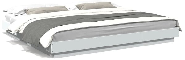 Okvir kreveta LED bijeli 200 x 200 cm konstruirano drvo - Bijela / 200 x 200 cm