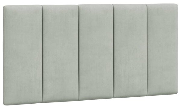 Okvir kreveta s LED-om bez madraca Hanko svjetlosivi 100x200 cm baršunasti - Siva / 100 x 200 cm