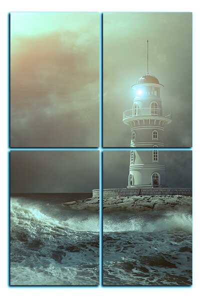 Slika na platnu - Svjetionik u moru pod nebom - pravokutnik 7159FE (90x60 cm)