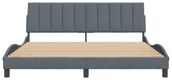 Okvir kreveta bez madraca Hanko tamnosivi 180x200 cm baršunasti - Siva / 180 x 200 cm