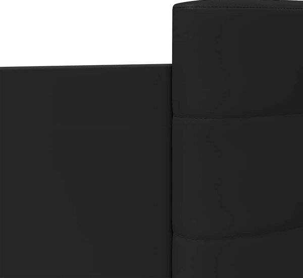 Okvir kreveta s uzglavljem crni 90x190 cm od konstruiranog drva - Crna / 90 x 190 cm