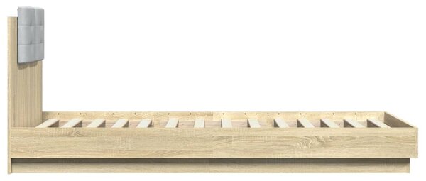Okvir kreveta s uzglavljem LED boja hrasta sonome 100 x 200 cm - Smeđa / 100 x 200 cm