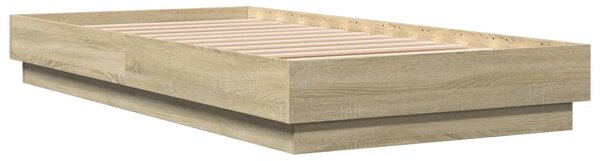 Okvir kreveta s LED svjetlima boja hrasta sonome 75 x 190 cm - Smeđa / 75 x 190 cm