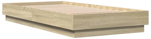 Okvir kreveta s LED svjetlima boja hrasta sonome 75 x 190 cm - Smeđa / 75 x 190 cm