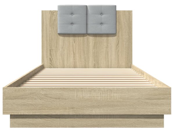 Okvir kreveta s uzglavljem LED boja hrasta sonome 100 x 200 cm - Smeđa / 100 x 200 cm