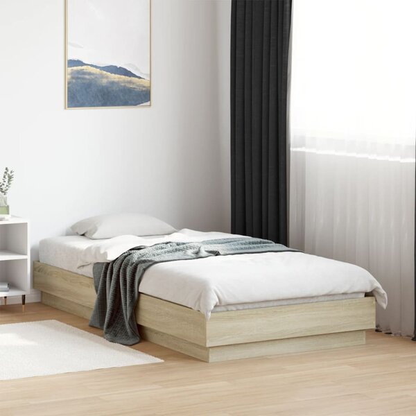 Okvir kreveta s LED svjetlima boja hrasta sonome 75 x 190 cm - Smeđa / 75 x 190 cm