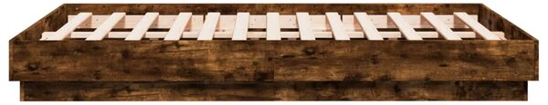 Okvir kreveta s LED svjetlima dimljena boja hrasta 120 x 190 cm - Smeđa / 120 x 190 cm