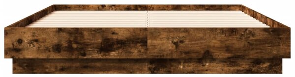 Okvir kreveta s LED svjetlima dimljena boja hrasta 120 x 190 cm - Smeđa / 120 x 190 cm