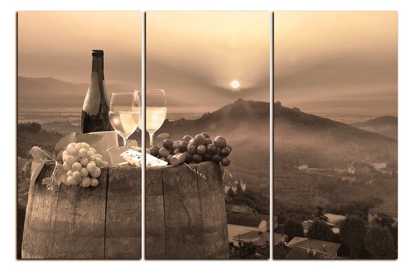 Slika na platnu - Boca vina u vinogradu 1152FB (90x60 cm )