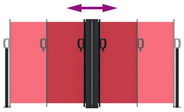 Uvlačiva bočna tenda 120 x 600 cm crvena - Crvena / 117 x 600 cm